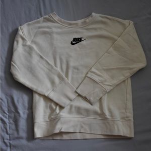 Nike Sweatshirt Youth XS (3-4yrs) white black Nike sign  Pullover Sweater Kids